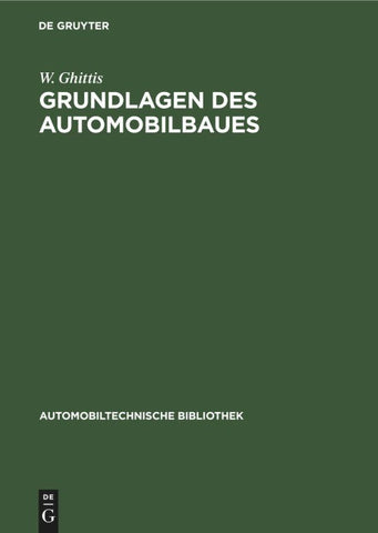 Grundlagen des Automobilbaues