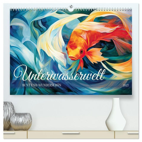 Unterwasserwelt, bunt und wunderschön (hochwertiger Premium Wandkalender 2027 DIN A2 quer), Kunstdruck in Hochglanz