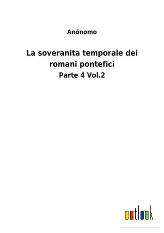 La soveranita temporale dei romani pontefici