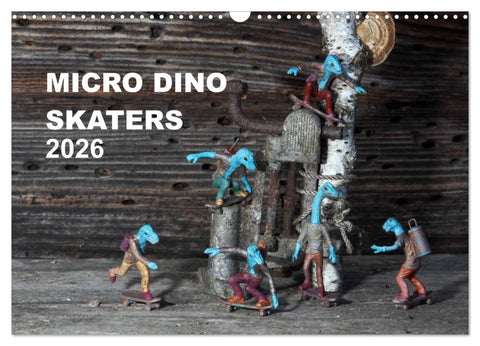 Micro Dino Skaters 2026 (Wandkalender 2026 DIN A3 quer), CALVENDO Monatskalender