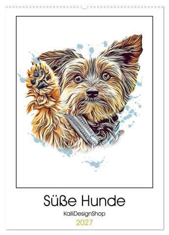 Süße Hunde (Wandkalender 2027 DIN A2 hoch), CALVENDO Monatskalender