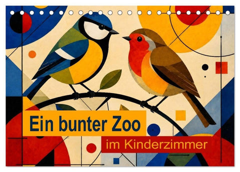 Ein bunter Zoo im Kinderzimmer (Tischkalender 2027 DIN A5 quer), CALVENDO Monatskalender
