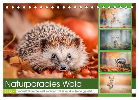 Naturparadies Wald (Tischkalender 2027 DIN A5 quer), CALVENDO Monatskalender