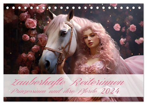 Zauberhafte Reiterinnen (Tischkalender 2026 DIN A5 quer), CALVENDO Monatskalender