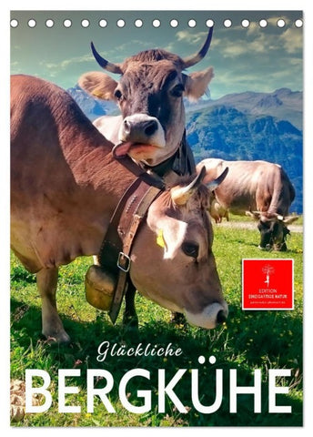 Glückliche Bergkühe (Tischkalender 2026 DIN A5 hoch), CALVENDO Monatskalender