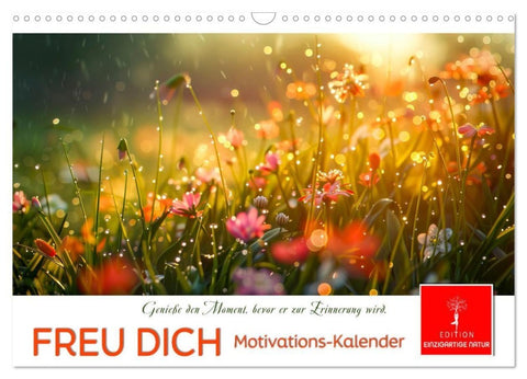 Freu Dich Motivations-Kalender (Wandkalender 2027 DIN A3 quer), CALVENDO Monatskalender