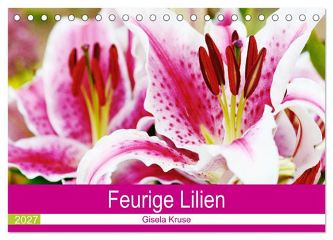 Feurige Lilien (Tischkalender 2027 DIN A5 quer), CALVENDO Monatskalender