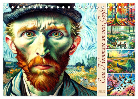 Eine Hommage an van Gogh (Tischkalender 2027 DIN A5 quer), CALVENDO Monatskalender