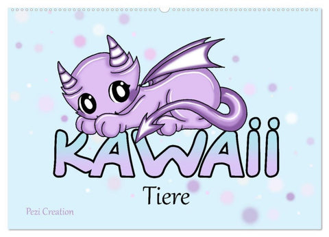 niedliche Kawaii Tiere (Wandkalender 2027 DIN A2 quer), CALVENDO Monatskalender