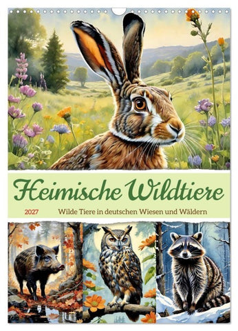 Heimische Wildtiere 2027 (Wandkalender 2027 DIN A3 hoch), CALVENDO Monatskalender