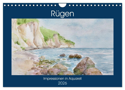 Rügen Impressionen in Aquarell (Wandkalender 2026 DIN A4 quer), CALVENDO Monatskalender