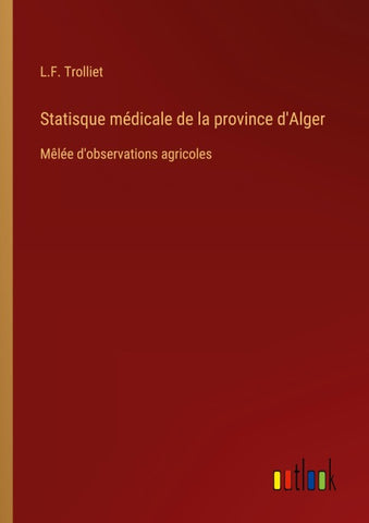 Statisque médicale de la province d'Alger