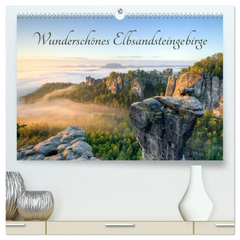 Wunderschönes Elbsandsteingebirge (hochwertiger Premium Wandkalender 2027 DIN A2 quer), Kunstdruck in Hochglanz
