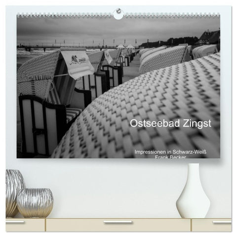Ostseebad Zingst - Impressionen in Schwarz-Weiß (hochwertiger Premium Wandkalender 2027 DIN A2 quer), Kunstdruck in Hochglanz