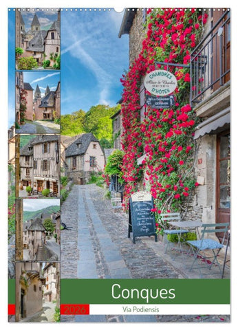 Conques - Via Podiensis (Wandkalender 2026 DIN A2 hoch), CALVENDO Monatskalender