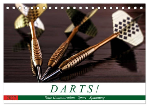 Darts. Konzentration - Sport - Spannung (Tischkalender 2027 DIN A5 quer), CALVENDO Monatskalender
