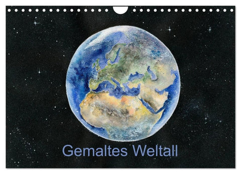 Gemaltes Weltall (Wandkalender 2027 DIN A4 quer), CALVENDO Monatskalender