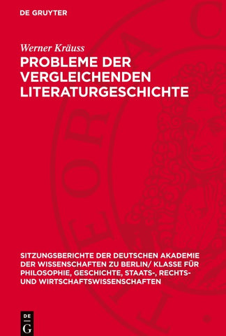 Probleme der vergleichenden Literaturgeschichte