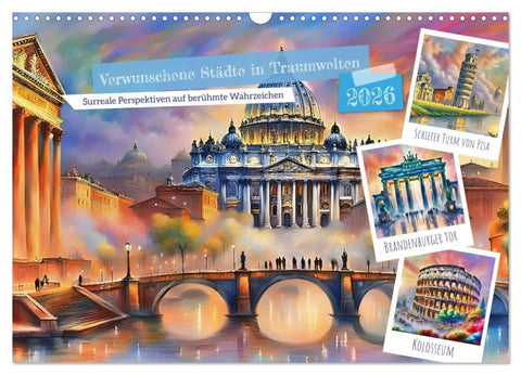 Verwunschene Städte in Traumwelten (Wandkalender 2026 DIN A3 quer), CALVENDO Monatskalender