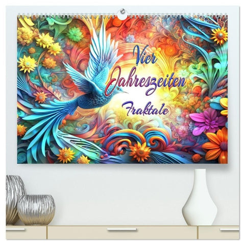 Vier Jahreszeiten Fraktale (hochwertiger Premium Wandkalender 2027 DIN A2 quer), Kunstdruck in Hochglanz
