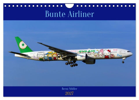 Bunte Airliner (Wandkalender 2027 DIN A4 quer), CALVENDO Monatskalender