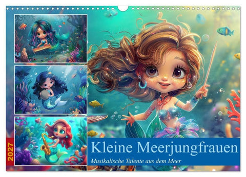 Kleine Meerjungfrauen (Wandkalender 2027 DIN A3 quer), CALVENDO Monatskalender
