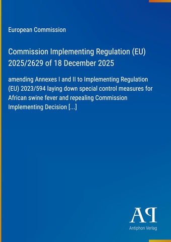 Commission Implementing Regulation (EU) 2025/2629 of 18 December 2025