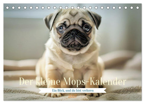 Der kleine Mops-Kalender (Tischkalender 2027 DIN A5 quer), CALVENDO Monatskalender