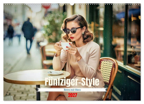 Fünfziger-Style (Wandkalender 2027 DIN A2 quer), CALVENDO Monatskalender