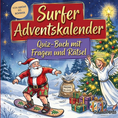 Surfer-Adventskalender: Quiz-Buch mit Fragen und Rätsel