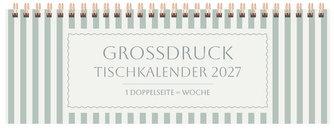 Tischquerkalender Großdruck Streifen 2027