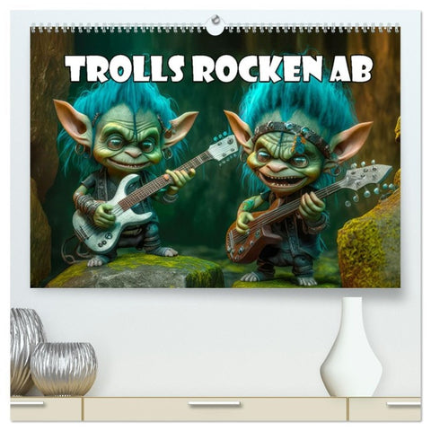 Trolls rocken ab (hochwertiger Premium Wandkalender 2026 DIN A2 quer), Kunstdruck in Hochglanz