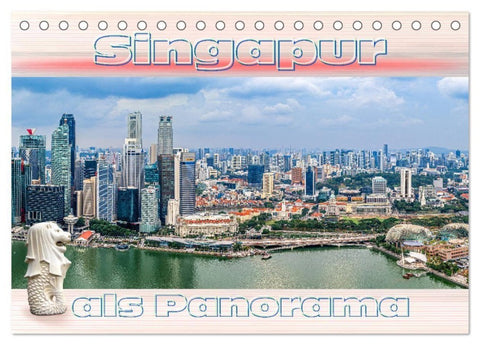 Singapur als Panorama (Tischkalender 2027 DIN A5 quer), CALVENDO Monatskalender
