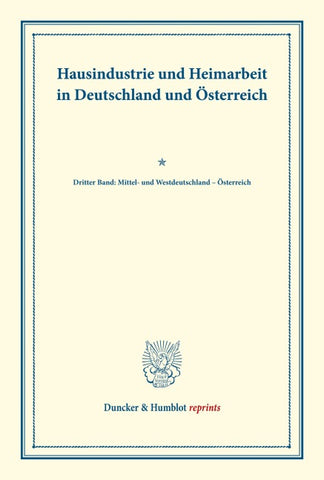 Hausindustrie und Heimarbeit in Deutschland und Österreich.