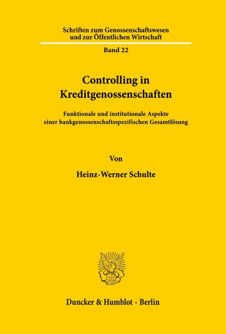 Controlling in Kreditgenossenschaften.
