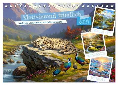 Motivierend friedlich (Tischkalender 2027 DIN A5 quer), CALVENDO Monatskalender