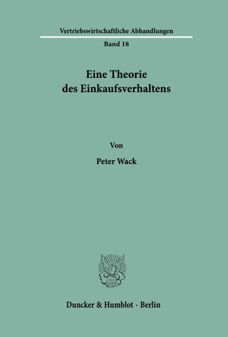 Eine Theorie des Einkaufsverhaltens.