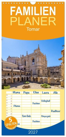 Familienplaner 2027 - Tomar mit 5 Spalten (Wandkalender, 21 x 45 cm) CALVENDO