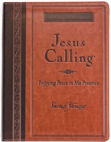 Jesus Calling, Large Text Brown Leathersoft, with Full Scriptures