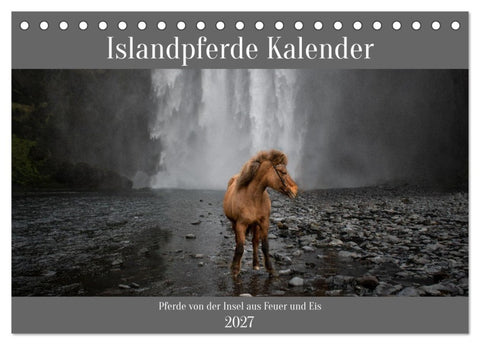 Islandpferde Kalender - Pferde von der Insel aus Feuer und Eis (Tischkalender 2027 DIN A5 quer), CALVENDO Monatskalender