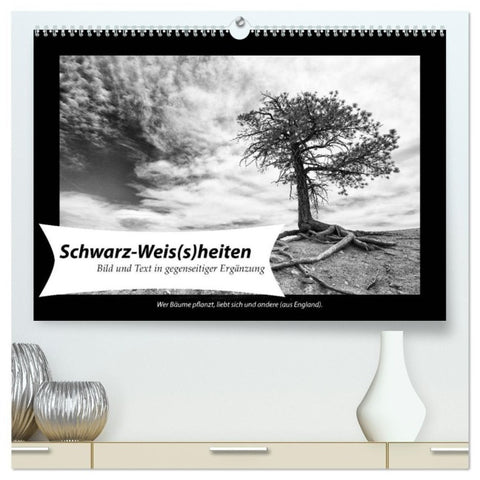 Schwarz-Weis(s)heiten (hochwertiger Premium Wandkalender 2027 DIN A2 quer), Kunstdruck in Hochglanz