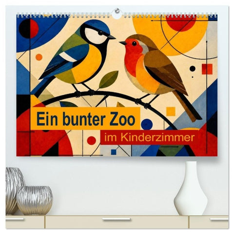Ein bunter Zoo im Kinderzimmer (hochwertiger Premium Wandkalender 2027 DIN A2 quer), Kunstdruck in Hochglanz