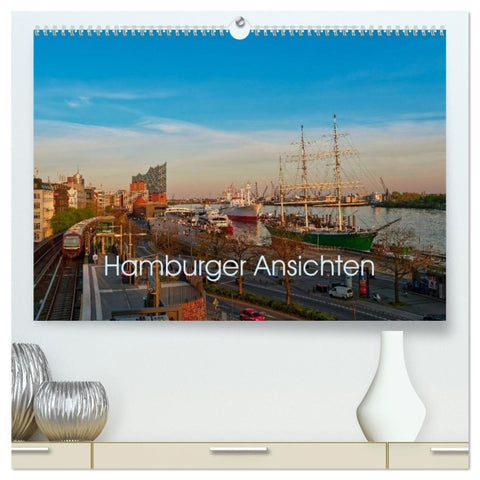 Hamburger Ansichten (hochwertiger Premium Wandkalender 2026 DIN A2 quer), Kunstdruck in Hochglanz
