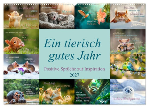 Ein tierisch gutes Jahr (Wandkalender 2027 DIN A2 quer), CALVENDO Monatskalender