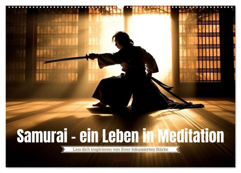 Samurai - ein Leben in Meditation (Wandkalender 2026 DIN A2 quer), CALVENDO Monatskalender