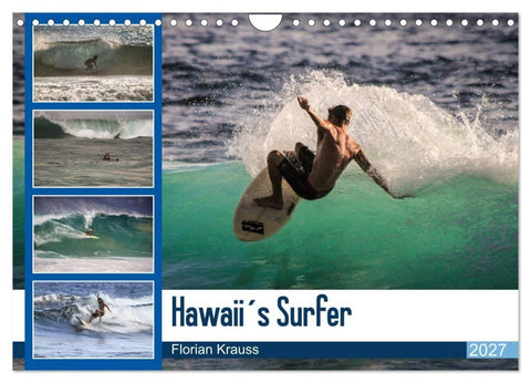 Hawaii´s Surfer (Wandkalender 2027 DIN A4 quer), CALVENDO Monatskalender