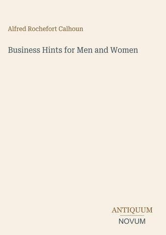 Business Hints for Men and Women