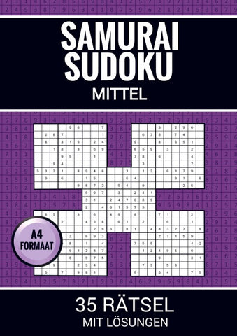 Samurai Sudoku Mittel - 35 Rätsel mit Lösungen