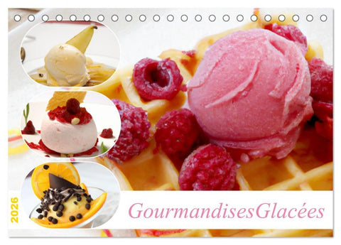 Gourmandises glacées (Calendrier de bureau 2026 DIN A5 vertical), CALVENDO calendrier mensuel