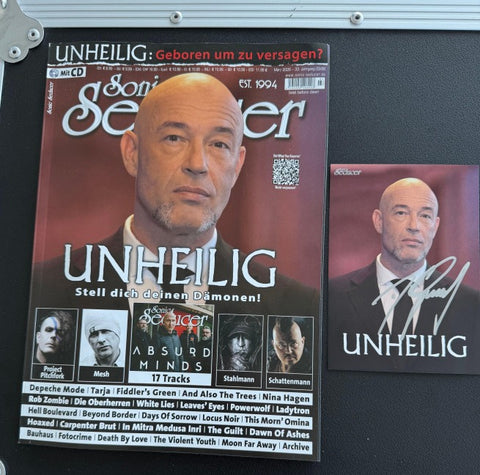 Unheilig signierte Fotokarte + Sonic Seducer 03/2026 Liebe Glaube Monster